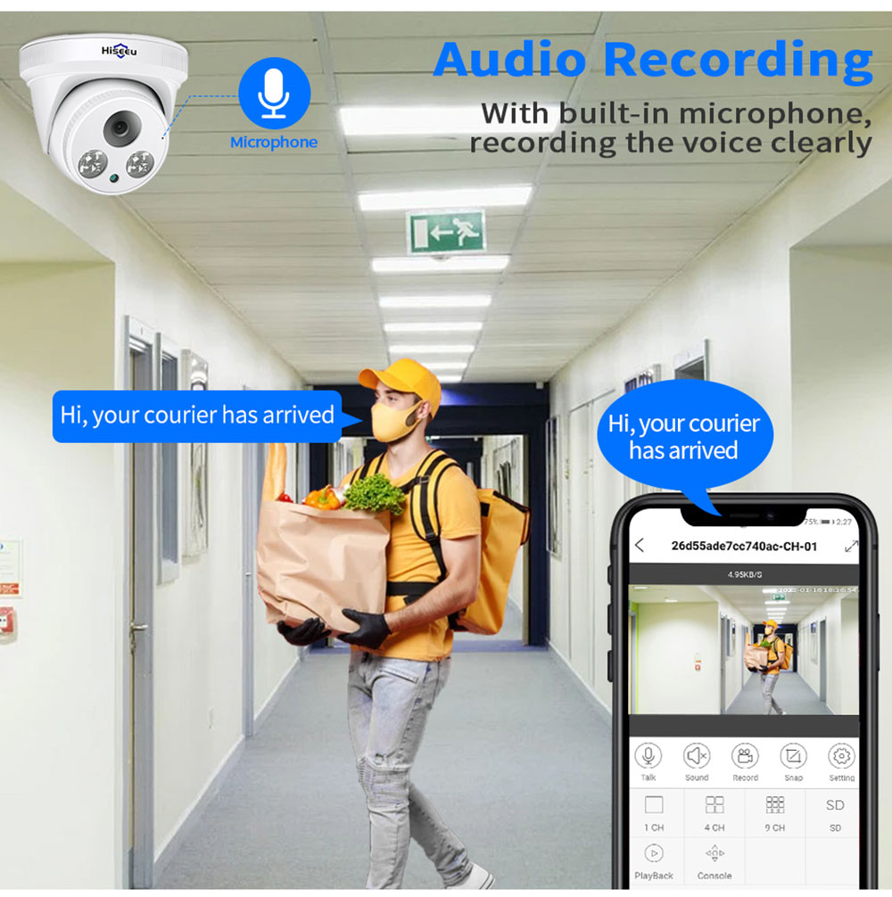 Hiseeu 3MP POE IP Security Surveillance Camera H.265 1536P Bullet CCTV IP Camera for POE NVR System Indoor Home IR Cut