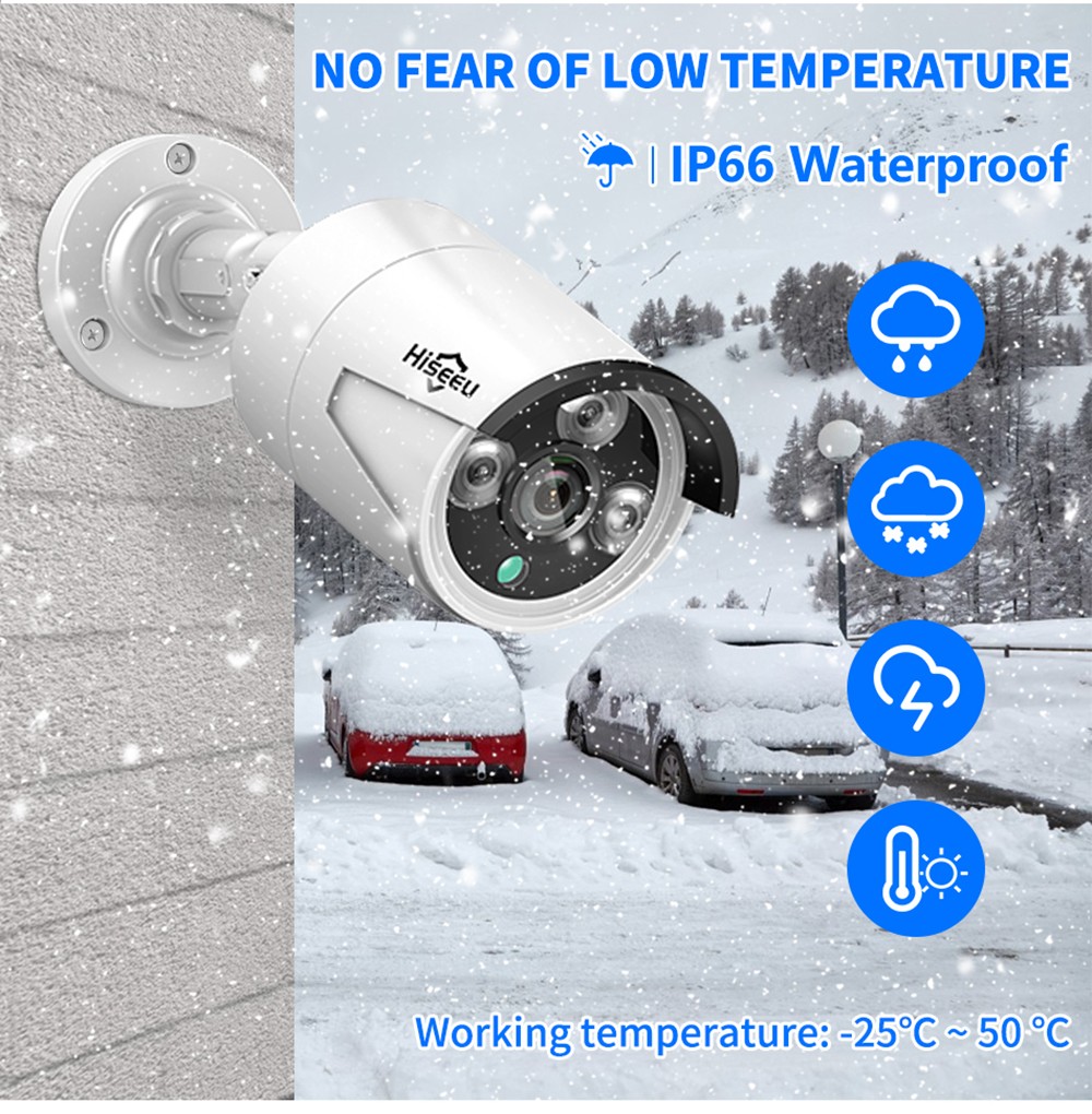 Hiseeu 5MP H.265 8CH POE Security Surveillance Camera System Kit Set AI Face Detection Audio Record IP Home