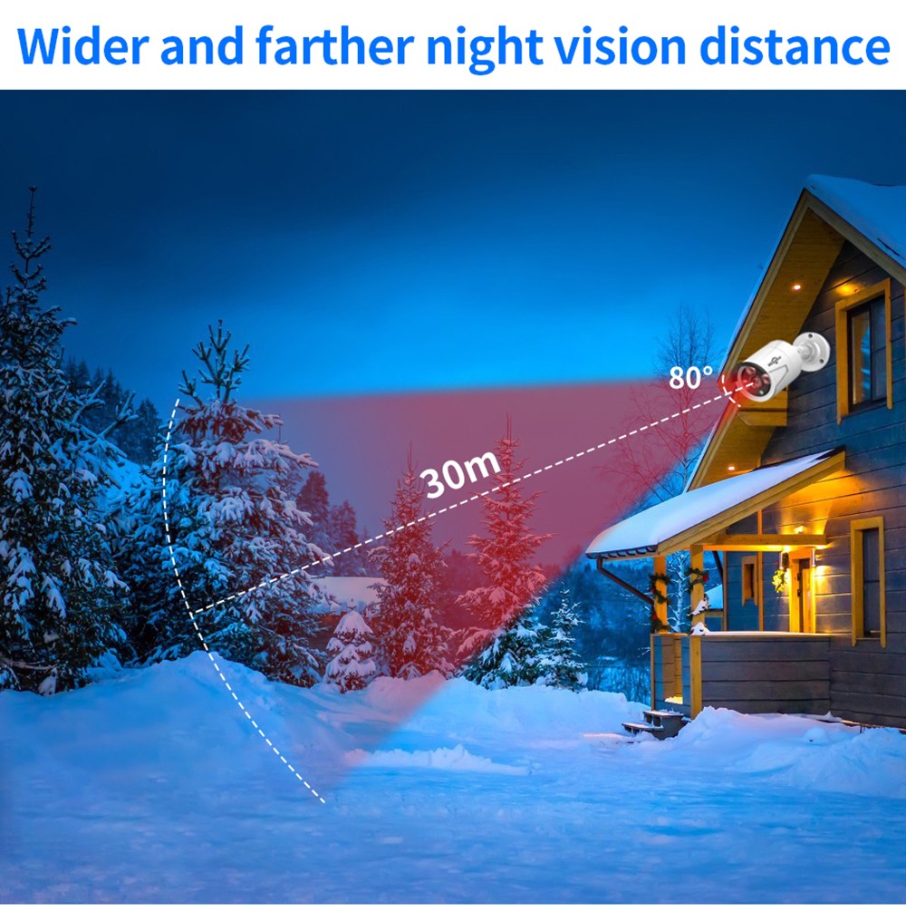 Hiseeu 5MP H.265 8CH POE Security Surveillance Camera System Kit Set AI Face Detection Audio Record IP Home
