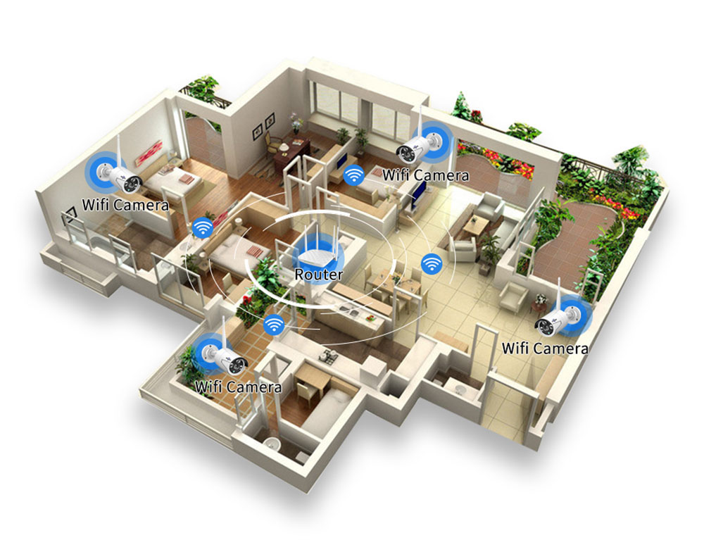 Hiseeu 8CH Wireless NVR 4PCS 3MP Security Cameras with CCTV system kit Outdoor IR Night Vision