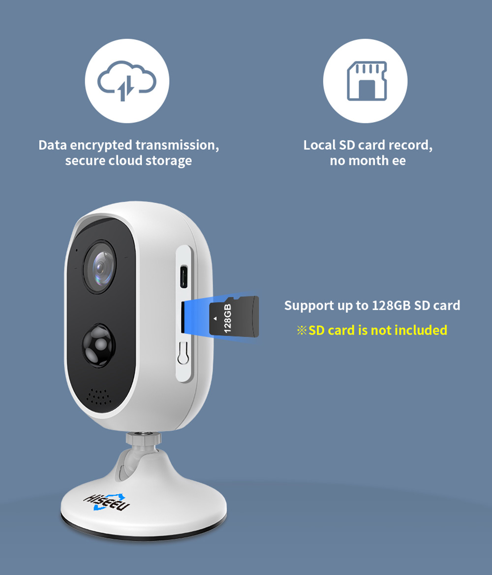 Hiseeu C30 1536P 3MP Wireless Battery IP Camera