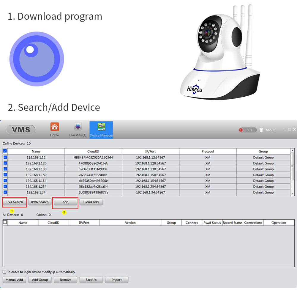 Hiseeu FH1D 3MP PTZ IP Camera WIFI Wireless Smart Home Security Surveillance Camera with 64G SD Card