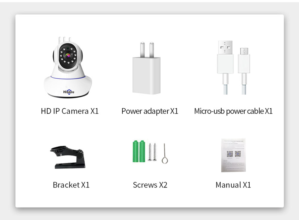 Hiseeu FH1D 3MP PTZ IP Camera WIFI Wireless Smart Home Security Surveillance Camera with 64G SD Card
