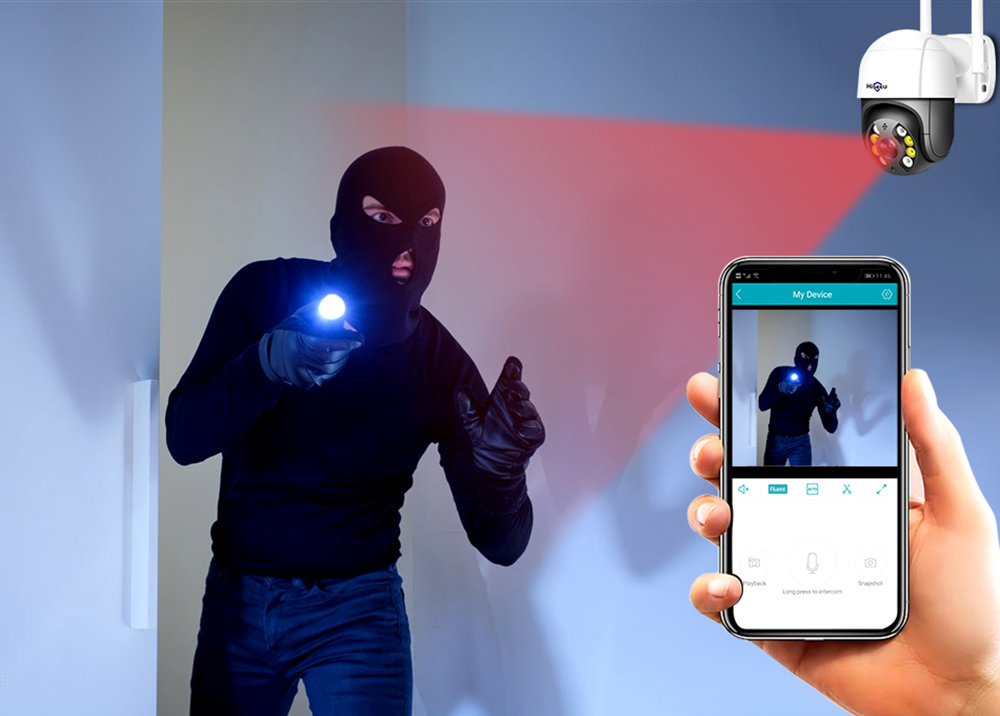 Hiseeu WHD813B 3MP Speed Dome Wireless WIFI Camera 3MP Outdoor 5x Digital Zoom PTZ IP Camera with 64G SD Card