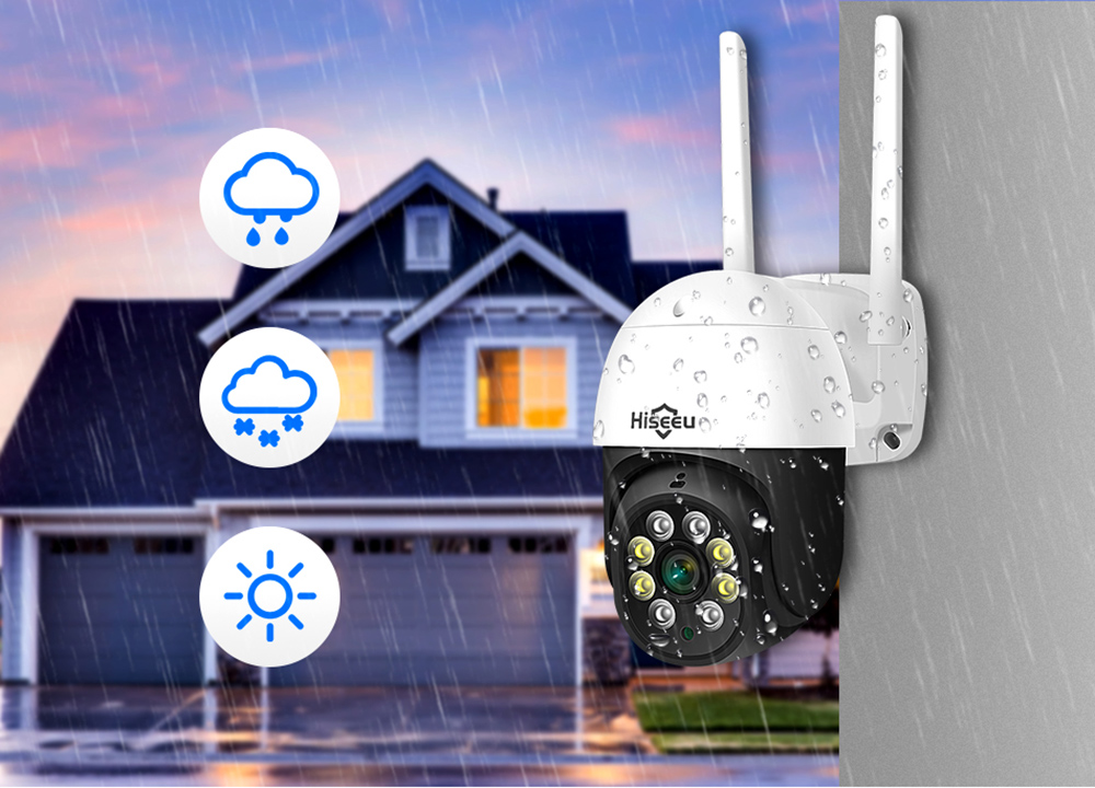 Hiseeu WHD813B 3MP Speed Dome Wireless WIFI Camera 3MP Outdoor 5x Digital Zoom PTZ IP Camera with 64G SD Card