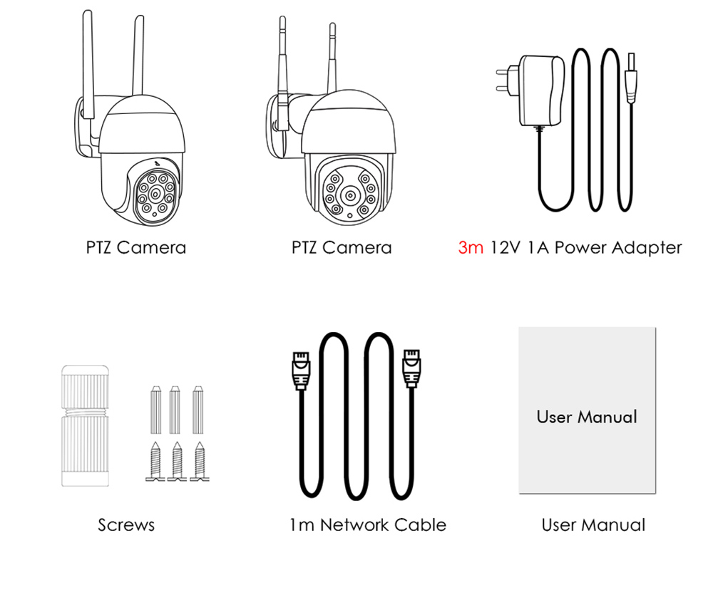 Hiseeu WHD813B 3MP Speed Dome Wireless WIFI Camera 3MP Outdoor 5x Digital Zoom PTZ IP Camera with 64G SD Card