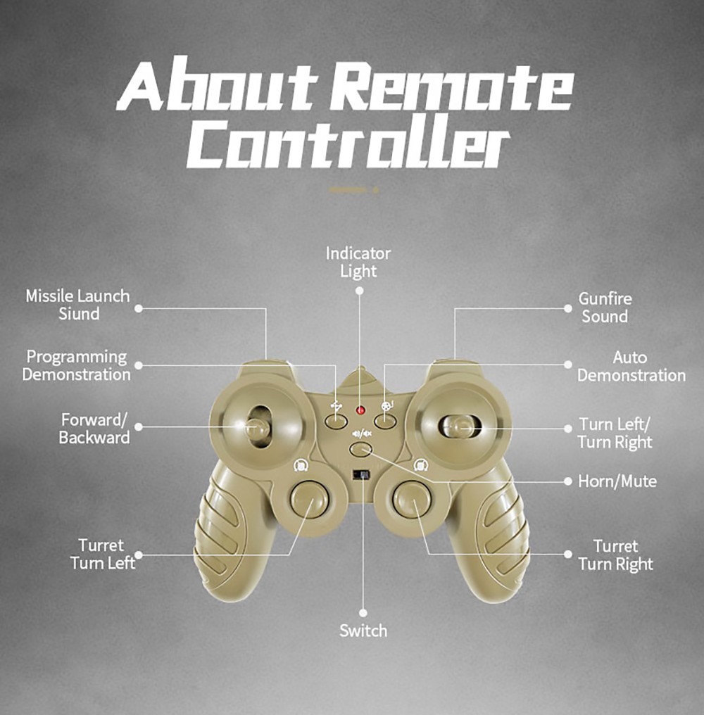 JJRC Q85 RC Tank Model 2.4G Remote Control Programmable Crawler Tank Military Tank 1/30 RC Car Toy for Boys-Navy Blue