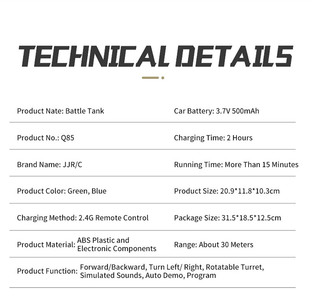 JJRC Q85 RC Tank Model 2.4G Remote Control Programmable Crawler Tank Military Tank 1/30 RC Car Toy for Boys-Navy Blue