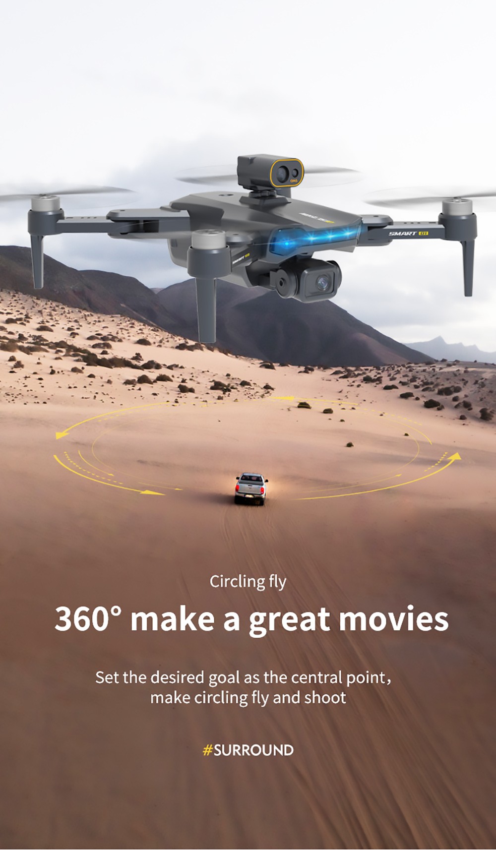 JJRC X21 RC Drone GPS 5G WiFi FPV with Real 4K HD ESC Camera Quadcopter RTF with Obstacle Avoider 2 Batteries - Black