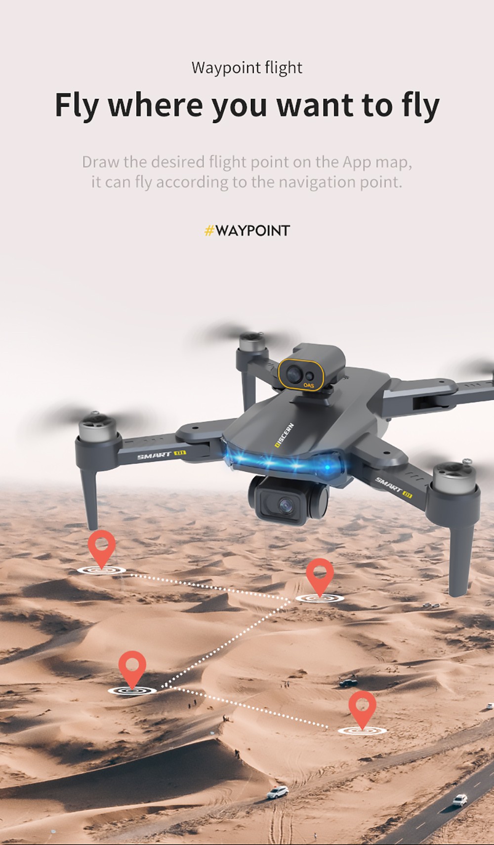 JJRC X21 RC Drone GPS 5G WiFi FPV with Real 4K HD ESC Camera Quadcopter RTF with Obstacle Avoider 2 Batteries - Black