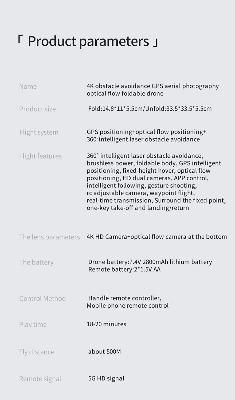 JJRC X21 RC Drone GPS 5G WiFi FPV with Real 4K HD ESC Camera Quadcopter RTF with Obstacle Avoider 2 Batteries - Black