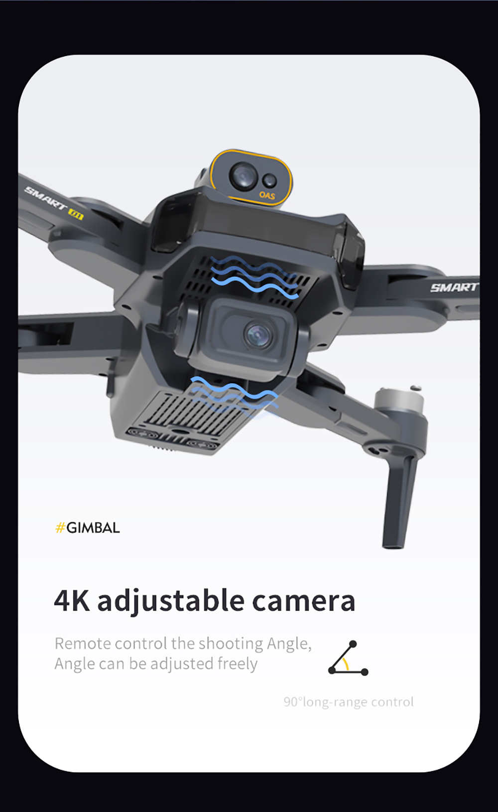 JJRC X21 RC Drone GPS 5G WiFi FPV with Real 4K HD ESC Camera Quadcopter RTF with Obstacle Avoider 2 Batteries - Black