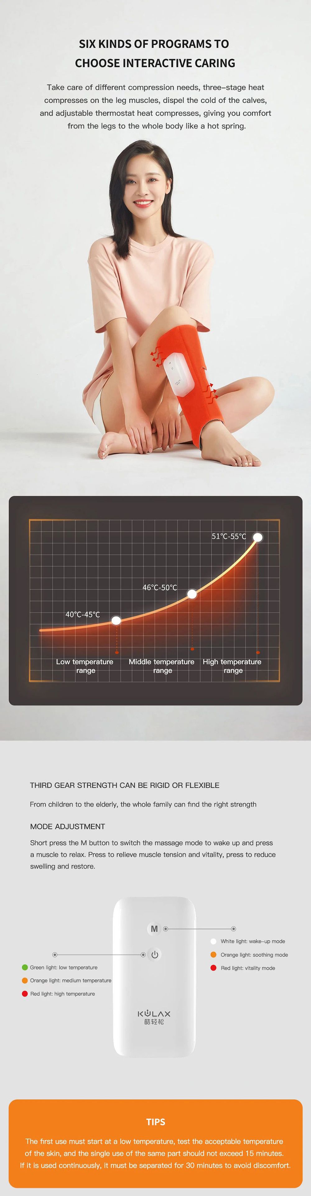 KULAX Graphene Leg Massager Airbag Wave Smart Hot Compress Temperature Control Legs Muscle Relaxation