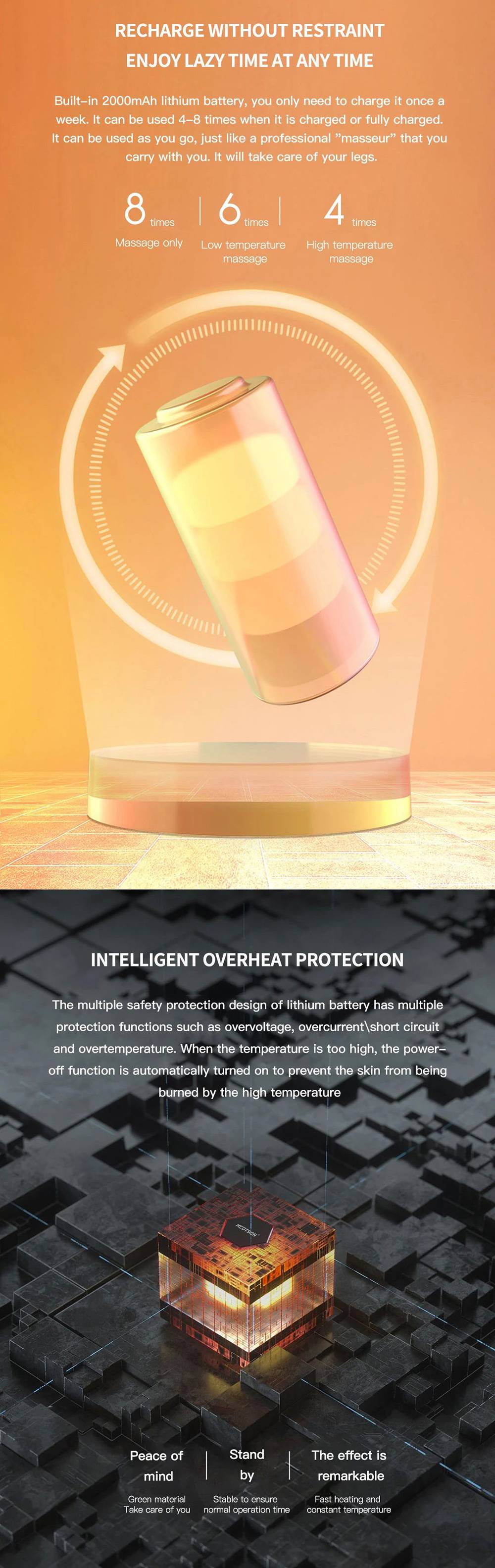 KULAX Graphene Leg Massager Airbag Wave Smart Hot Compress Temperature Control Legs Muscle Relaxation