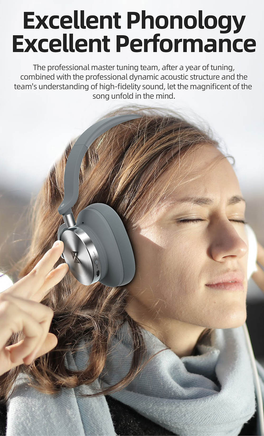 KZ T10 ANC Double-Fed Active Noise Cancellation Wireless Headphones Bluetooth 5.0 with Mic Music Headset - Black