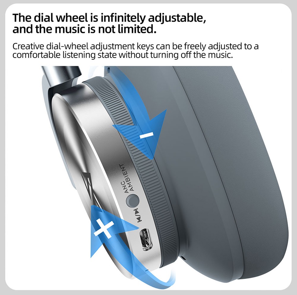 KZ T10 ANC Double-Fed Active Noise Cancellation Wireless Headphones Bluetooth 5.0 with Mic Music Headset - Black