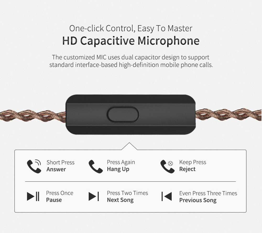 KZ ZS10 Pro Wired Earphone 4BA+1DD Hybrid Technology In-ear HiFi Bass Game Headset with Mic - Blue