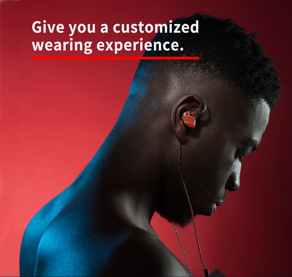 KZ ZS10 Wired Earphone 4BA+1DD Hybrid Technology In-ear HiFi Bass Game Headset - with Mic Blue