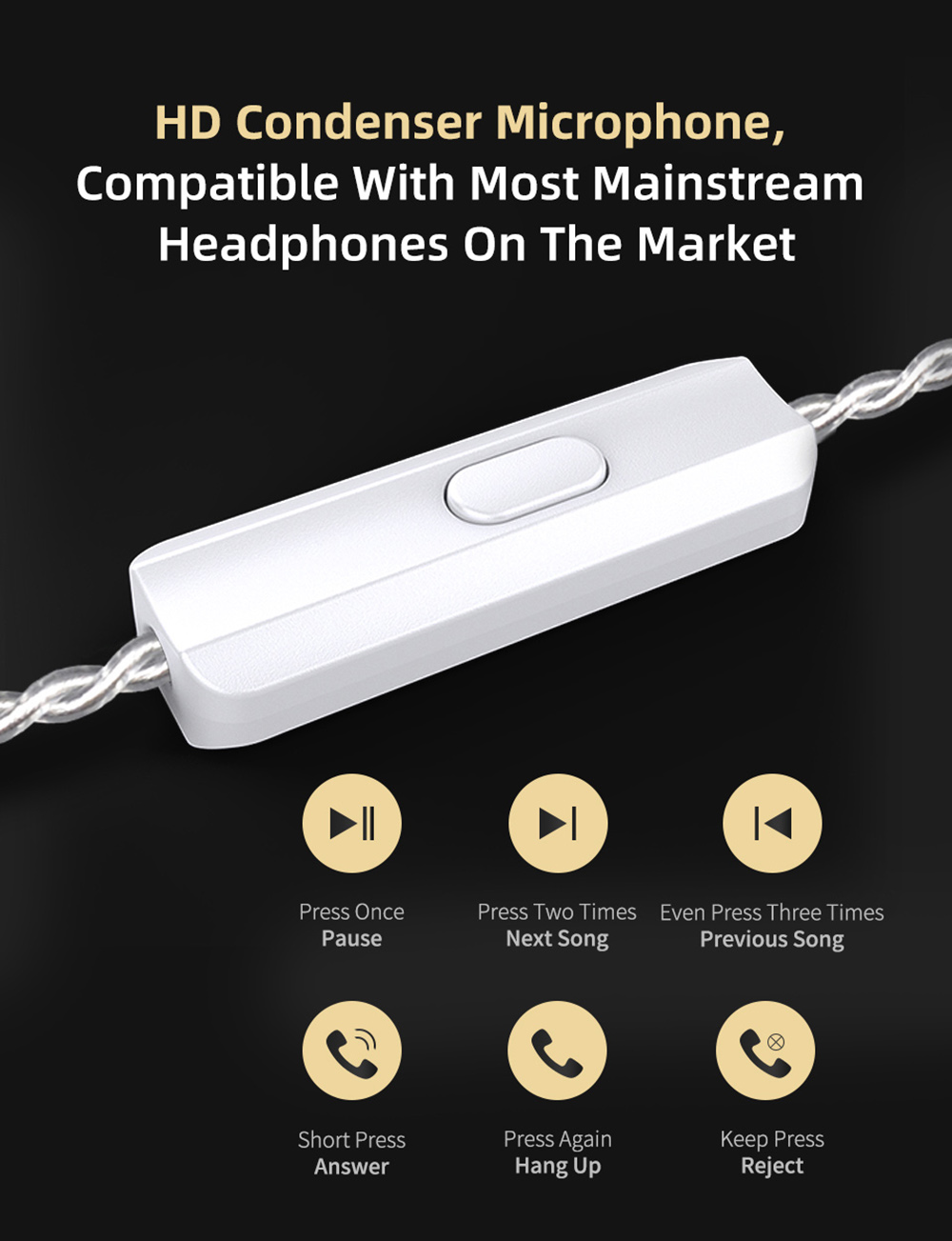 KZ ZSN Pro X Metal Earphones 1BA+1DD Hybrid technology HiFi Bass Earbuds with Mic- Golden