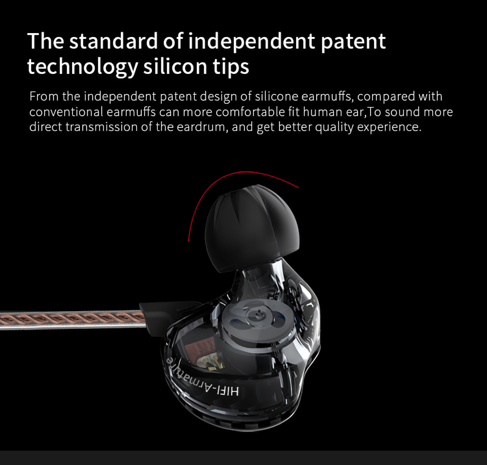 KZ ZST Wired Earphone Hybrid Technology In-ear Sport Bass Noise Cancelling Headset with Mic- Black