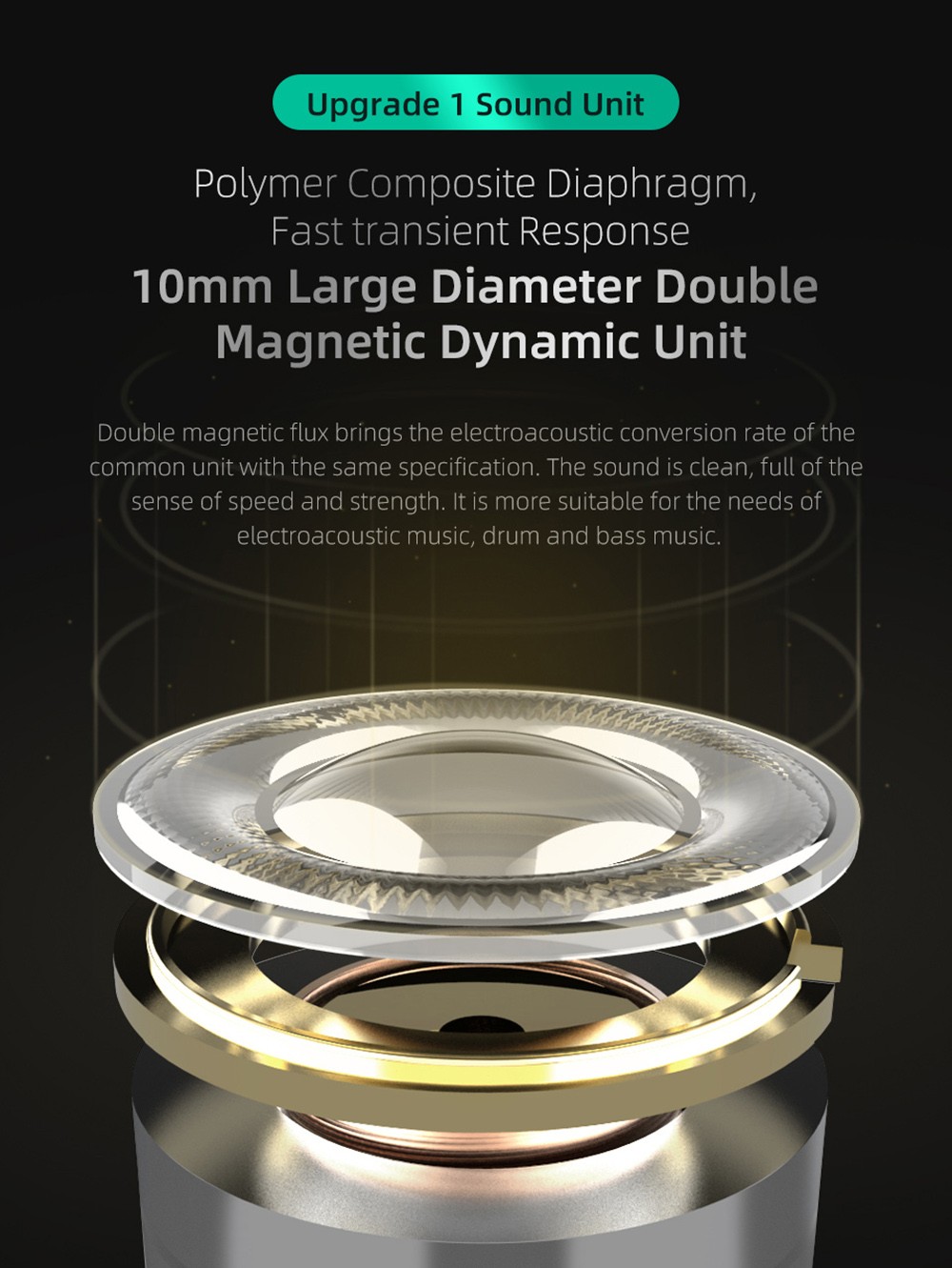 KZ ZST X Hybrid Unit In-Ear Earphones with Silver-plated Cable with Mic - Cyan