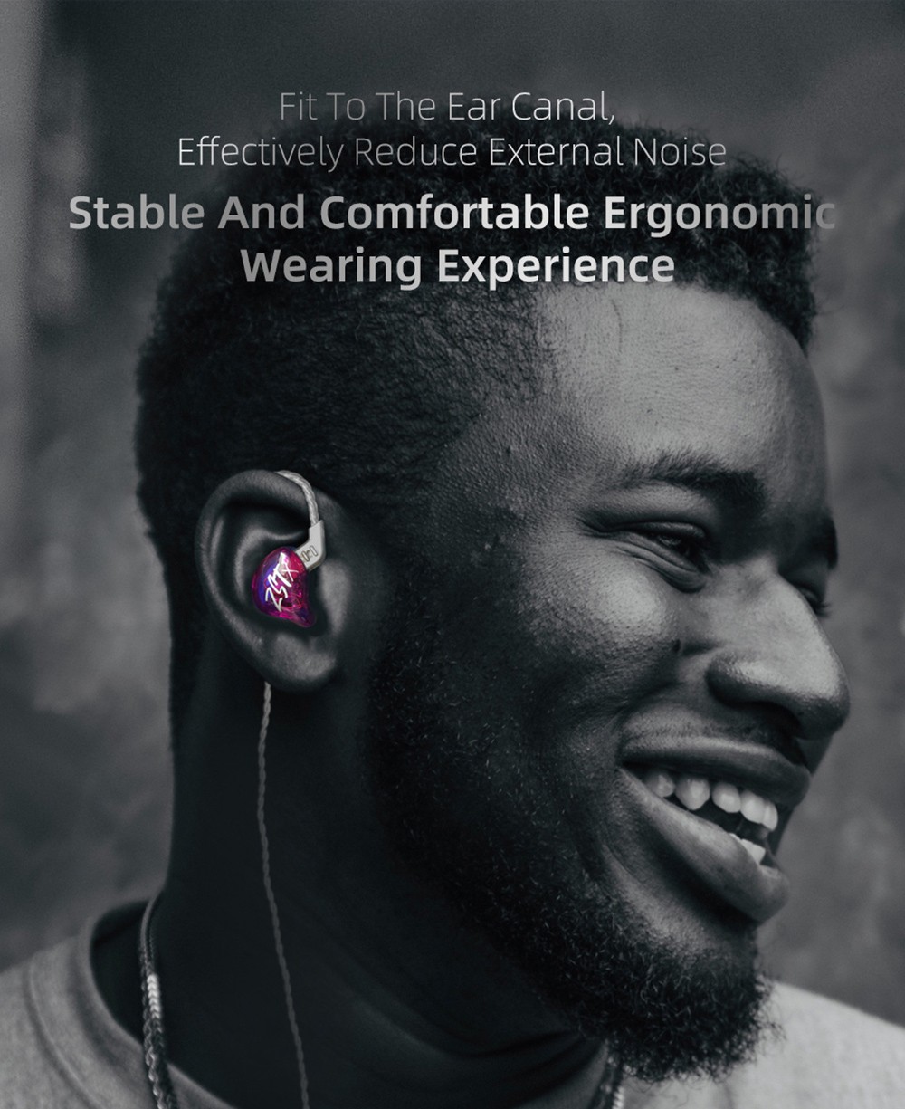 KZ ZST X Hybrid Unit In-Ear Earphones with Silver-plated Cable with Mic - Cyan