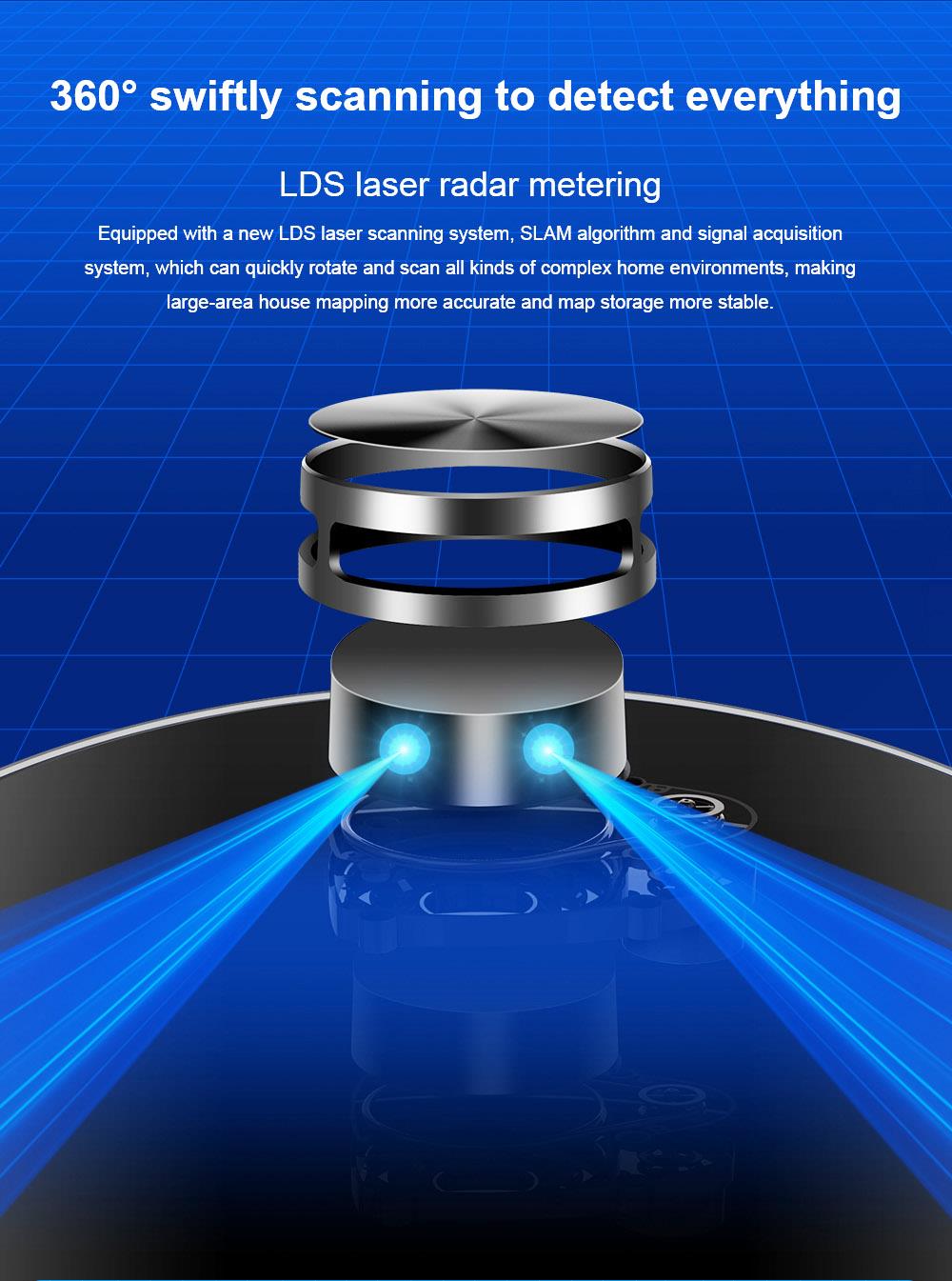 LIECTROUX XR500 6500Pa Robot Vacuum Cleaner LDS Laser Navigation Sweeping Mopping Y-Shape Wet Mopping APP Control