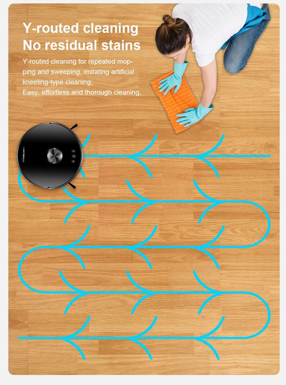 LIECTROUX XR500 6500Pa Robot Vacuum Cleaner LDS Laser Navigation Sweeping Mopping Y-Shape Wet Mopping APP Control