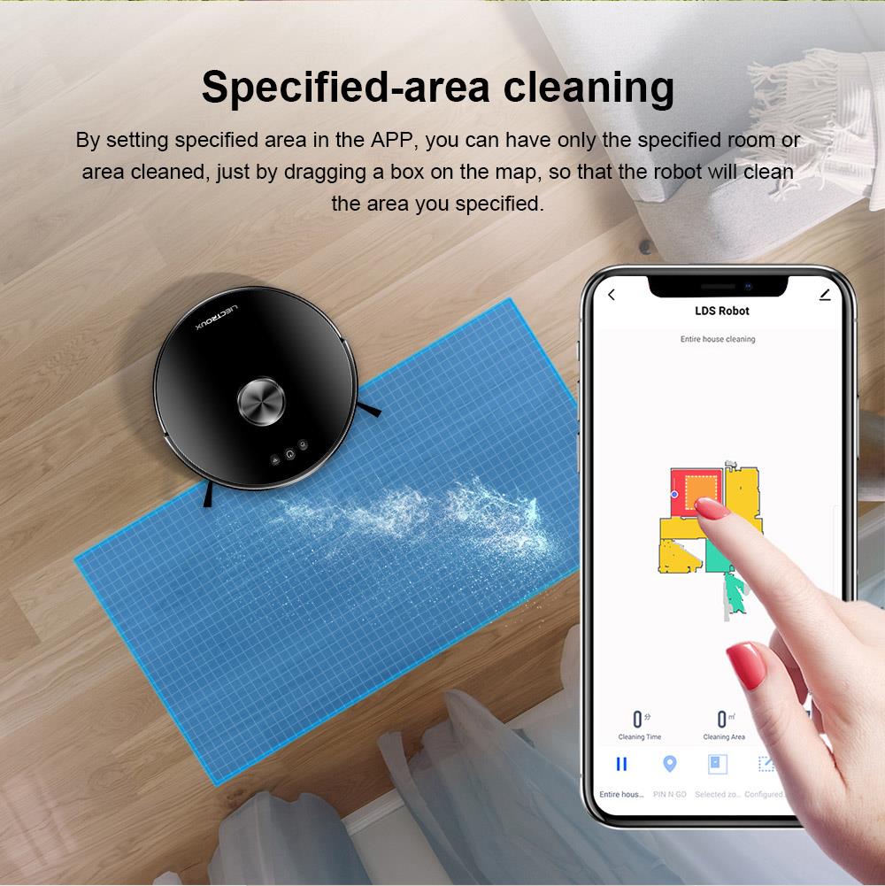 LIECTROUX XR500 6500Pa Robot Vacuum Cleaner LDS Laser Navigation Sweeping Mopping Y-Shape Wet Mopping APP Control