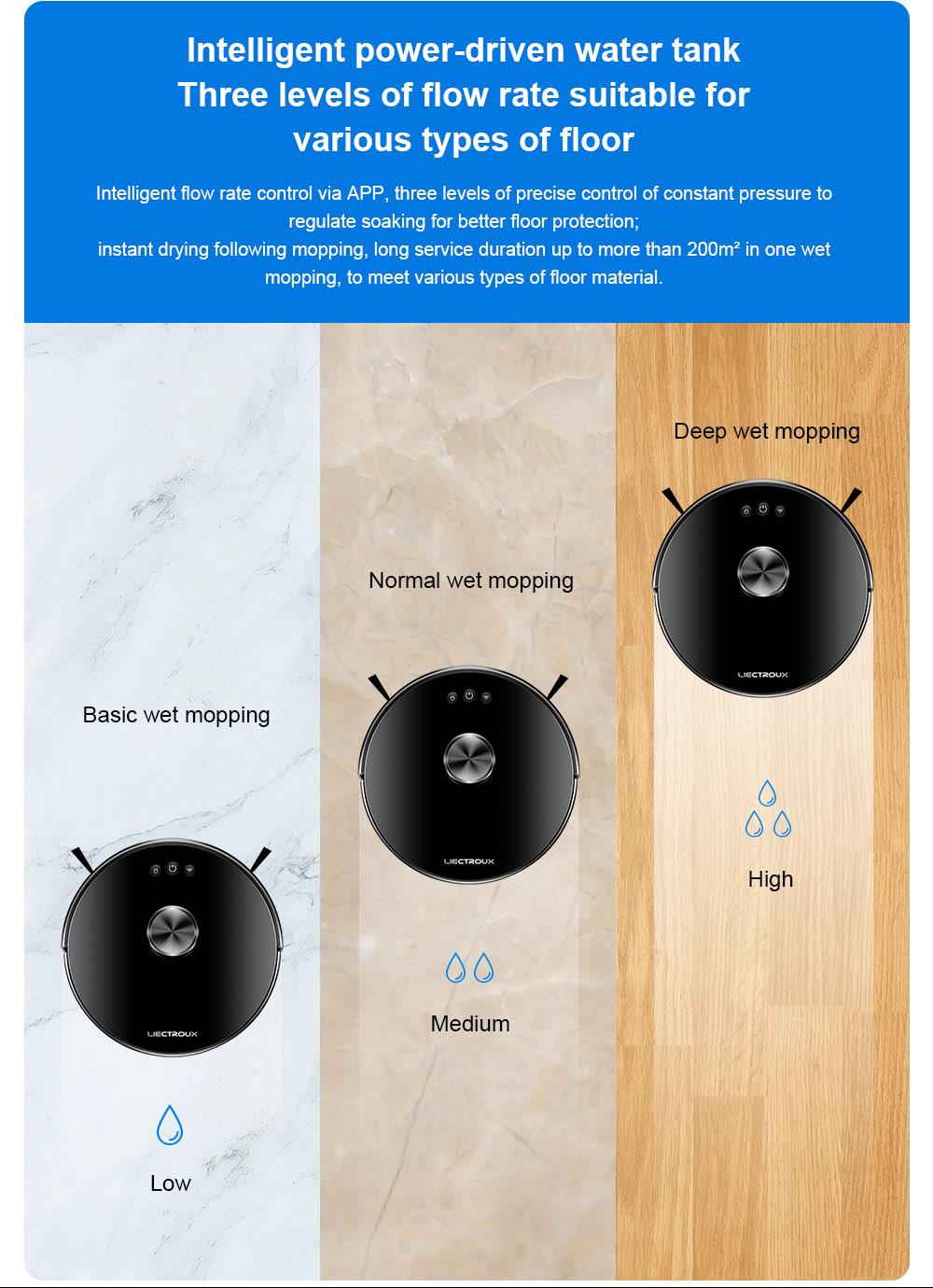 LIECTROUX XR500 6500Pa Robot Vacuum Cleaner LDS Laser Navigation Sweeping Mopping Y-Shape Wet Mopping APP Control