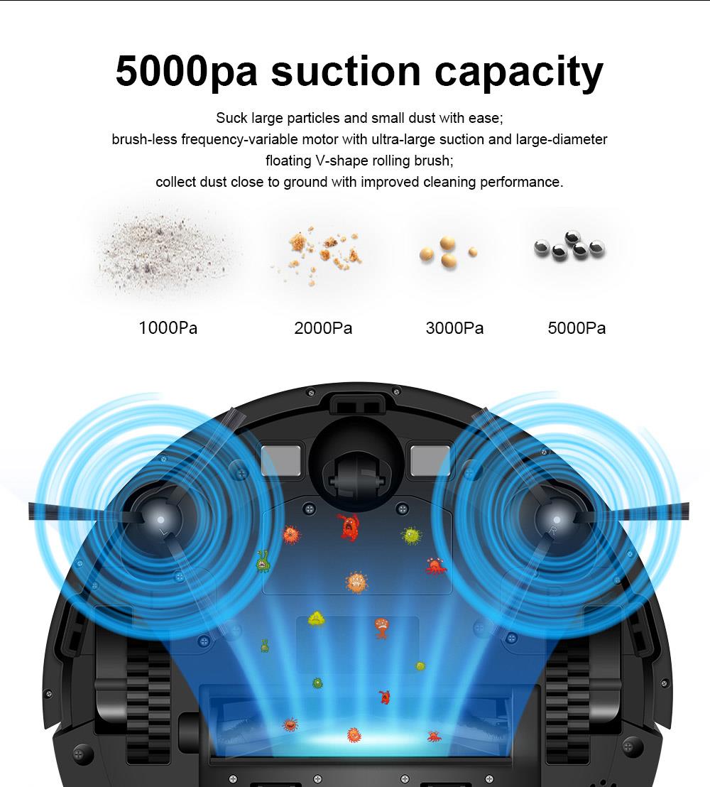 LIECTROUX XR500 6500Pa Robot Vacuum Cleaner LDS Laser Navigation Sweeping Mopping Y-Shape Wet Mopping APP Control
