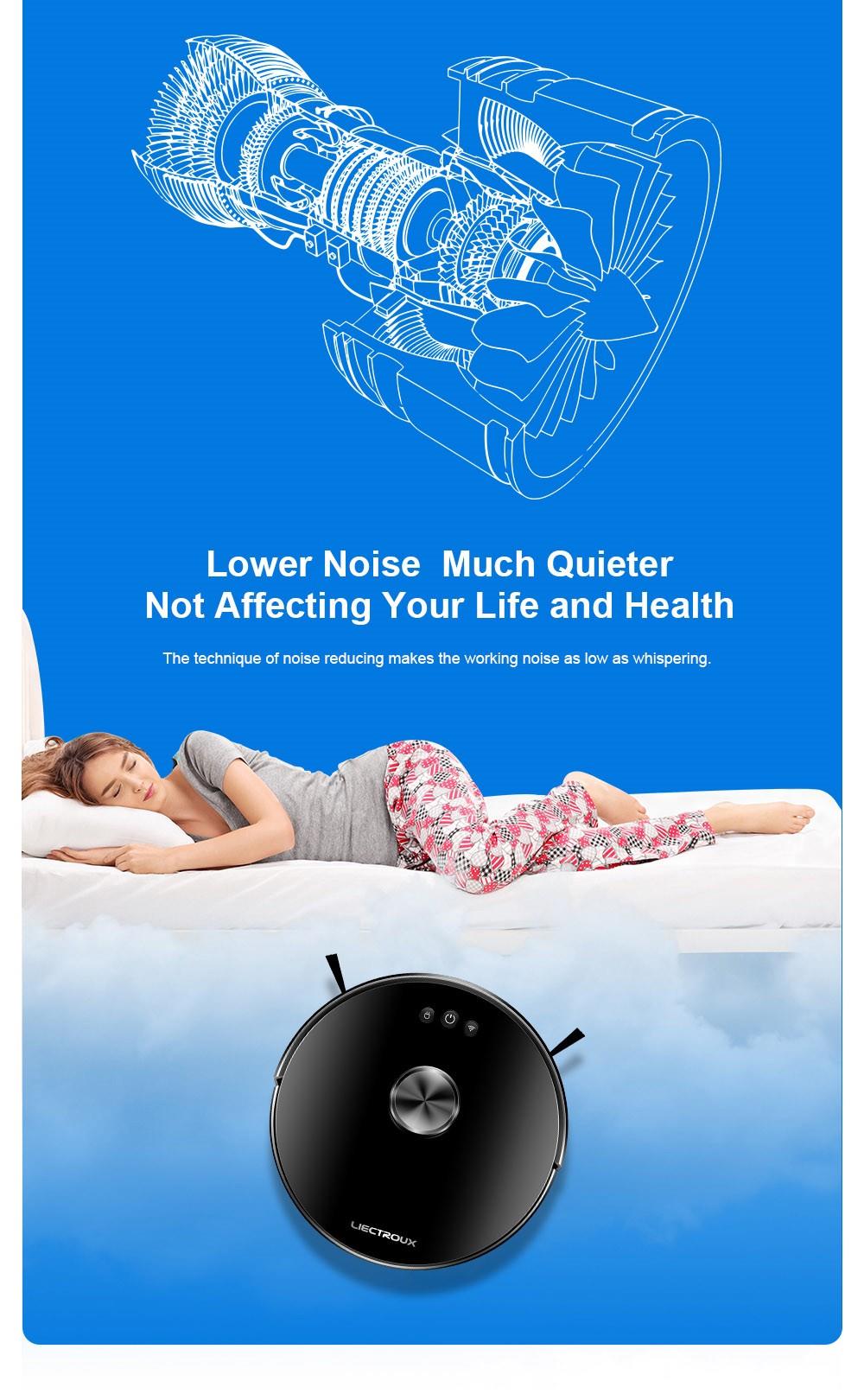 LIECTROUX XR500 6500Pa Robot Vacuum Cleaner LDS Laser Navigation Sweeping Mopping Y-Shape Wet Mopping APP Control
