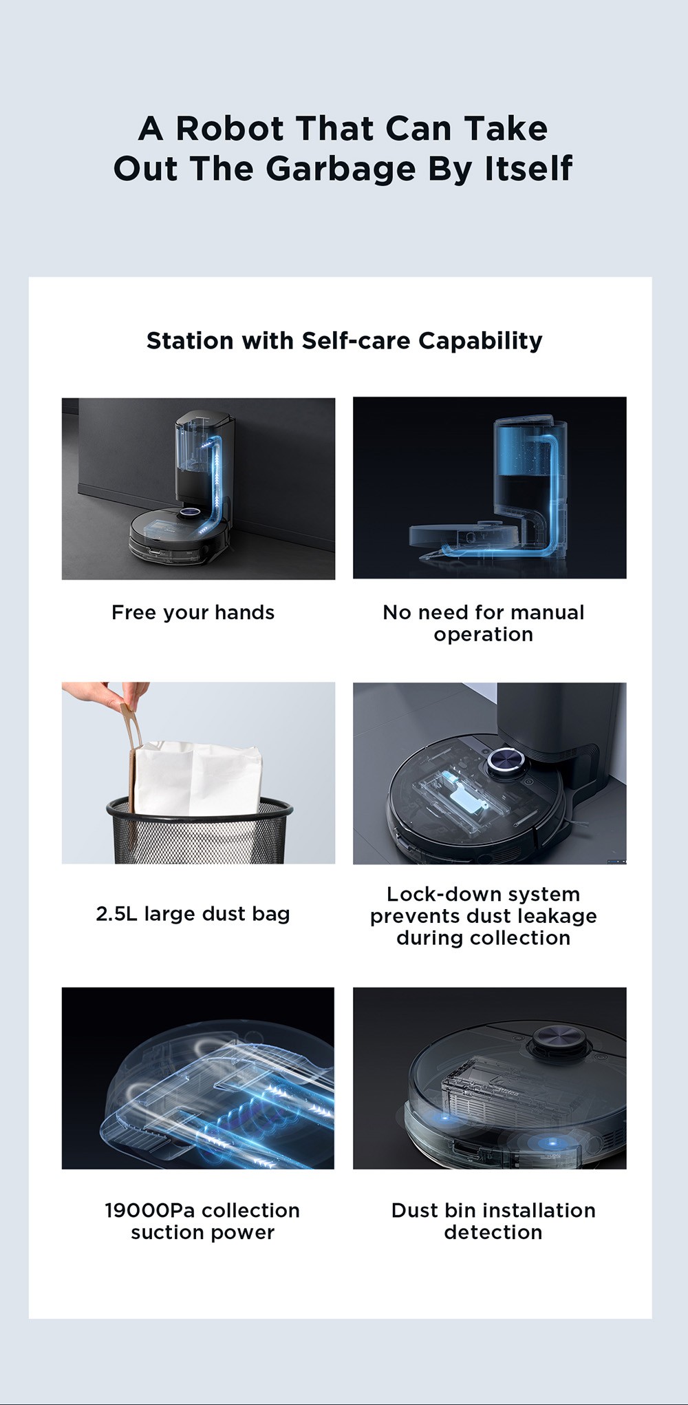 Midea S8+ Robot Vacuum Cleaner Electrolysis Disinfection Vibration Mopping Smart Vacuum Cleaner Dust Collect Station