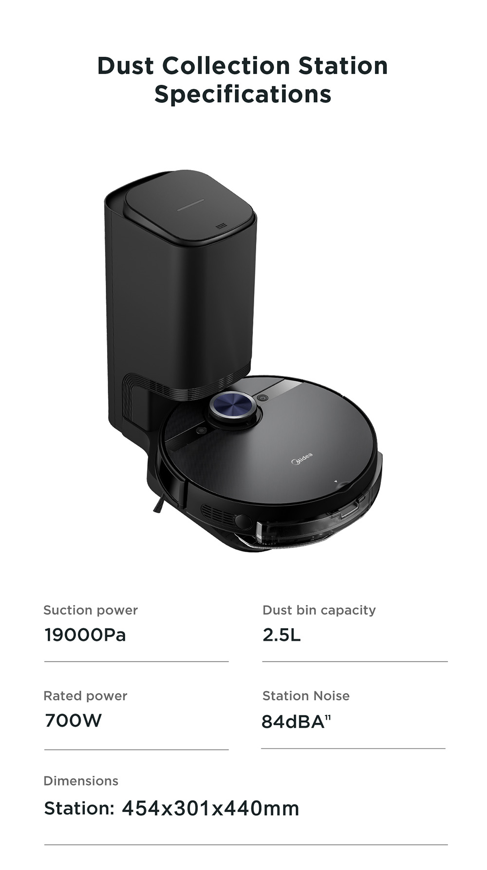 Midea S8+ Robot Vacuum Cleaner Electrolysis Disinfection Vibration Mopping Smart Vacuum Cleaner Dust Collect Station