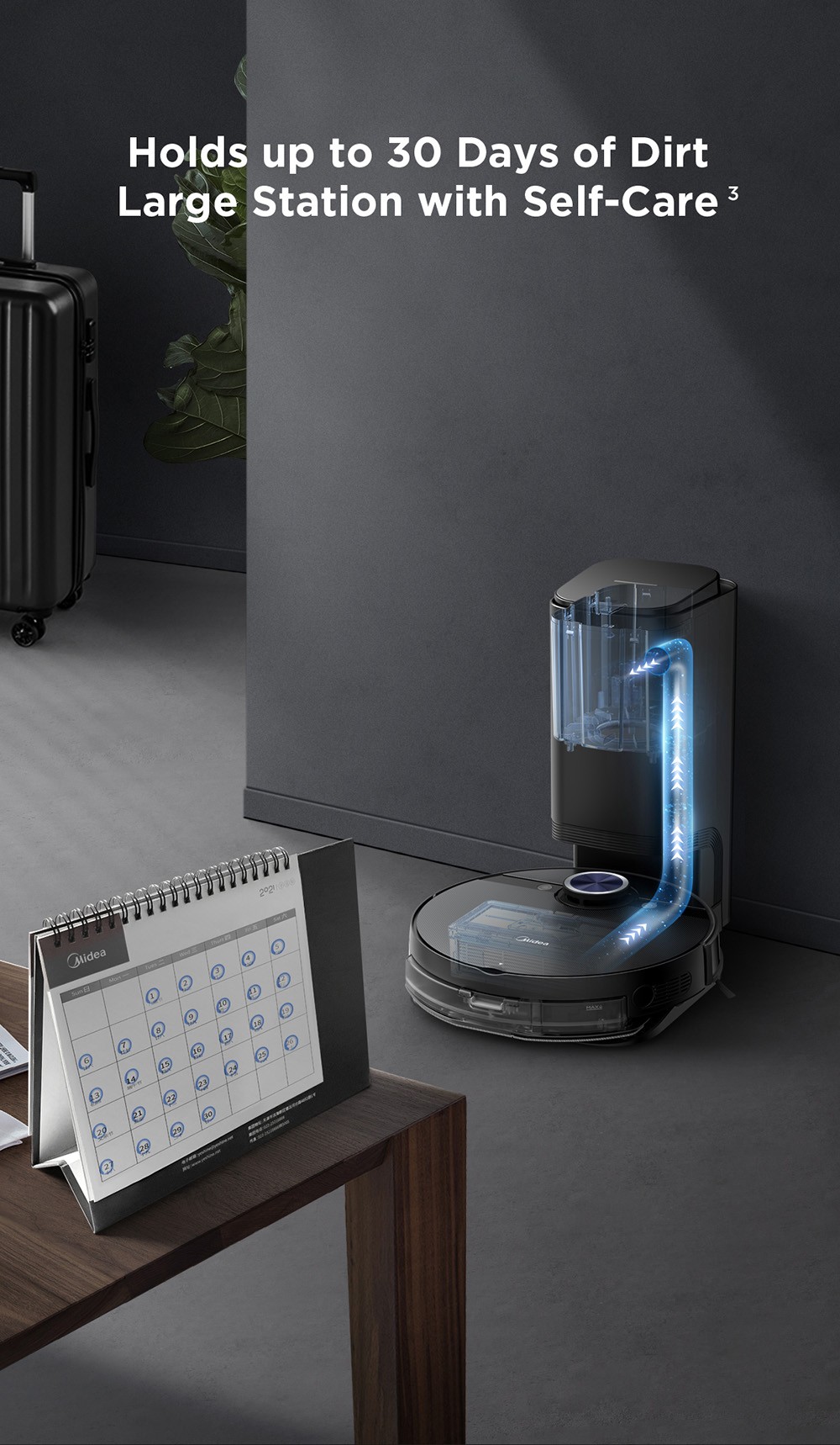 Midea S8+ Robot Vacuum Cleaner Electrolysis Disinfection Vibration Mopping Smart Vacuum Cleaner Dust Collect Station