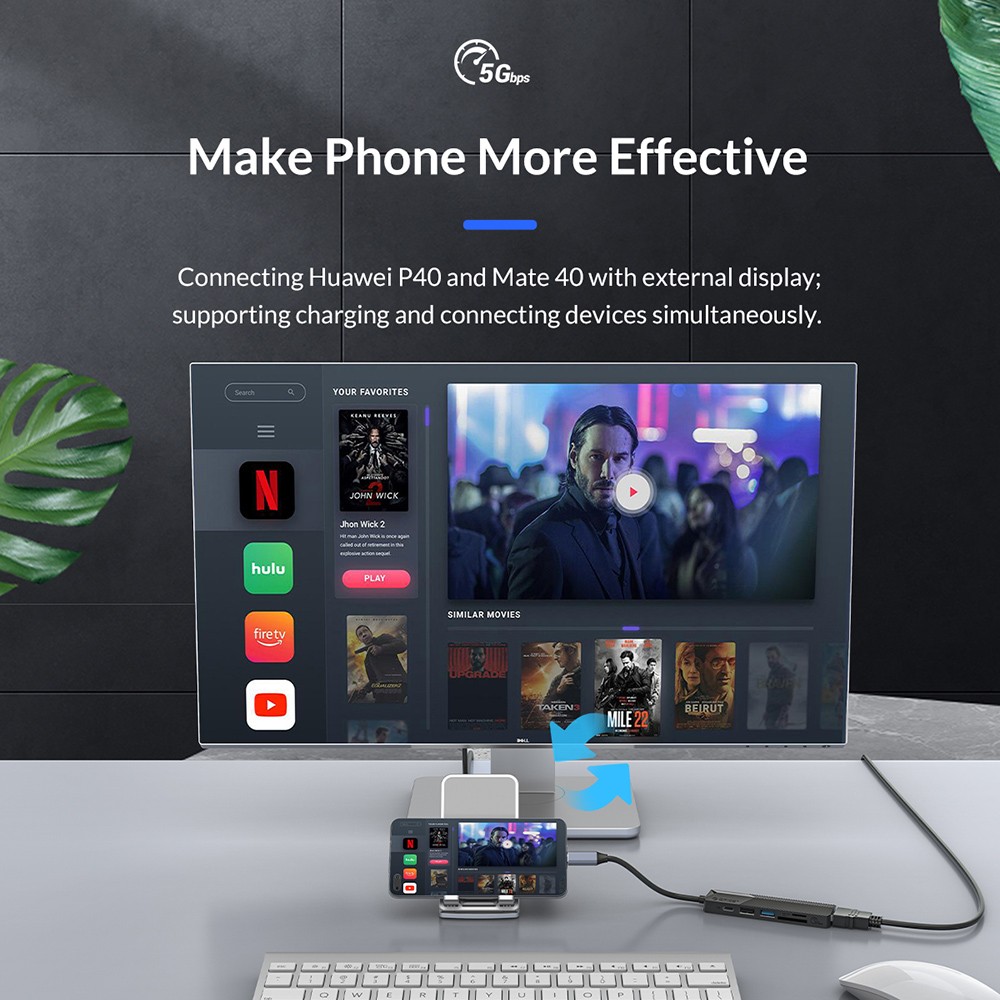 ORICO 6 in 1 Type-C Multi-function Docking Station