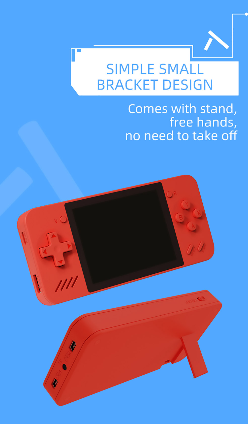 POWKIDDY Q35 Handheld Game Console 5000mAh Mobile Power Supply 3.5 inch IPS Screen Double Controllers Black