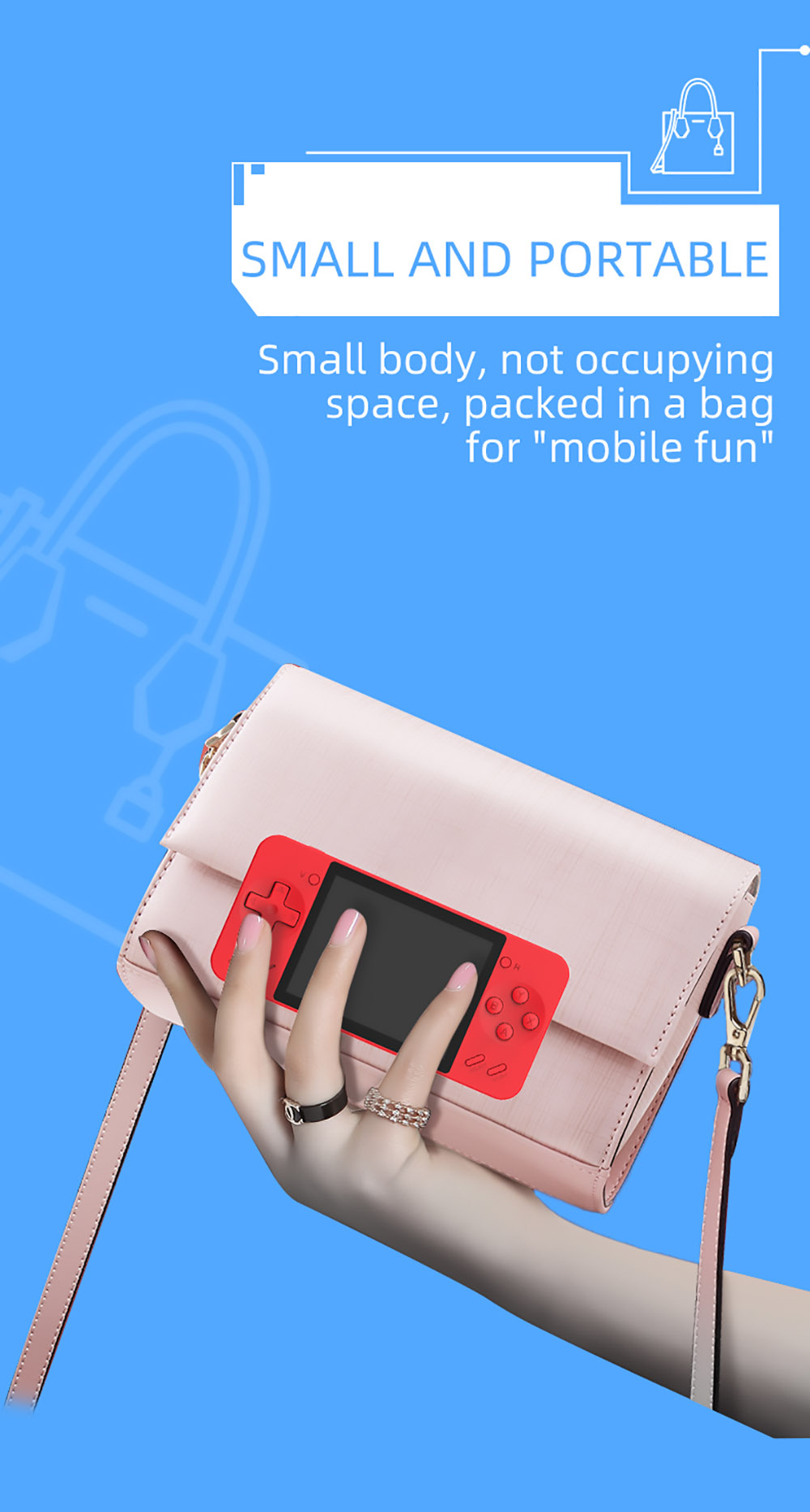 POWKIDDY Q35 Handheld Game Console 5000mAh Mobile Power Supply 3.5 inch IPS Screen Double Controllers Black