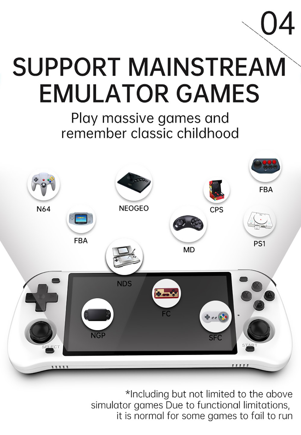 POWKIDDY RGB10 Max2 Retro Open Source System Handheld Game Console 128GB RK3326 5.0-Inch IPS Screen 3D Rocker Gift White