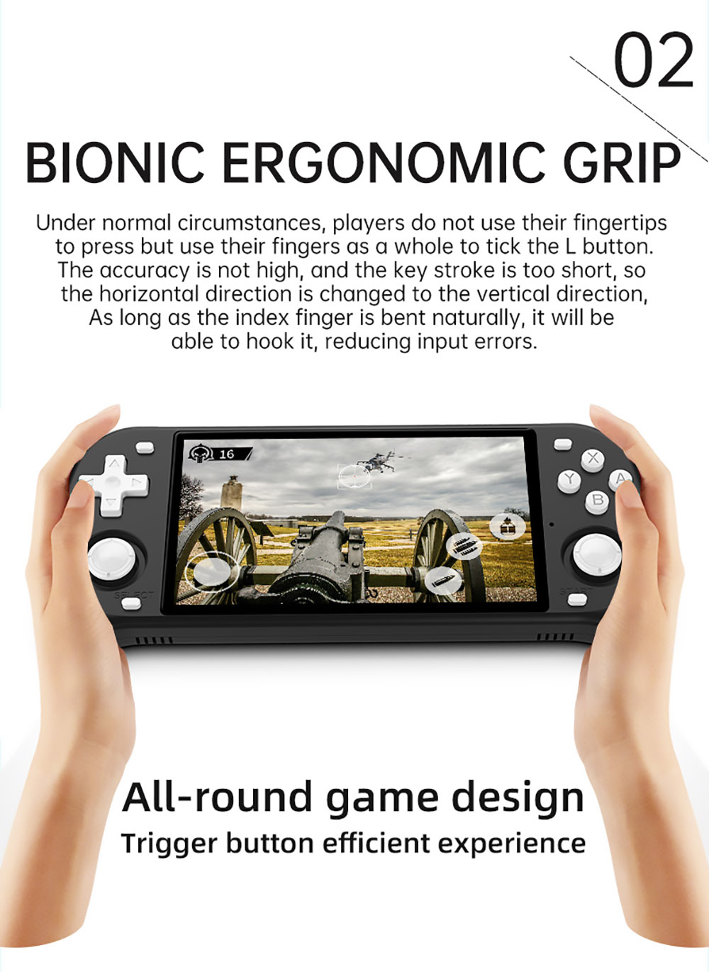 POWKIDDY RGB10 Max2 Retro Open Source System Handheld Game Console 64GB RK3326 5.0-Inch IPS Screen 3D Rocker Gift White