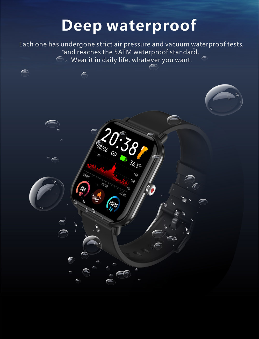 Q9 Pro Smartwatch 1.7 Inch Large Touch Screen Bluetooth Watch Fashion Sports Watch - Orange