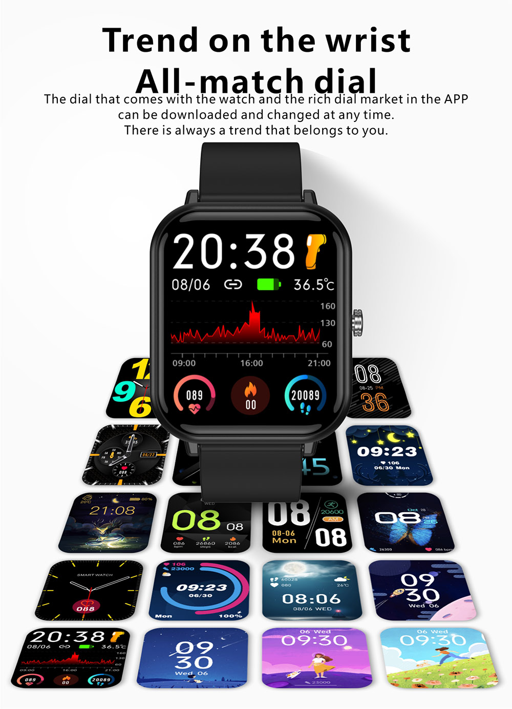 Q9 Pro Smartwatch 1.7 Inch Large Touch Screen Bluetooth Watch Fashion Sports Watch - Orange