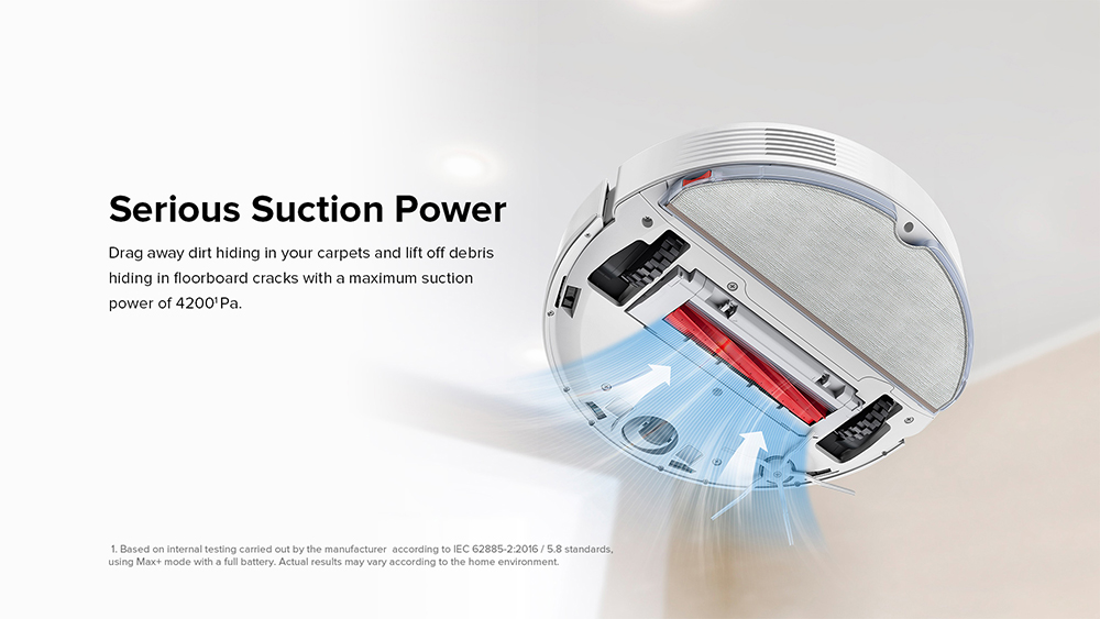 Roborock Q7 Max+ Robot Vacuum Cleaner with Auto-Empty Dock Pure Self Dust Emptying Recharging Dock LiDAR Navigation 4200Pa Suction with 470ml Dustbin 350ml Water Tank 5200mAh Battery APP Control - White