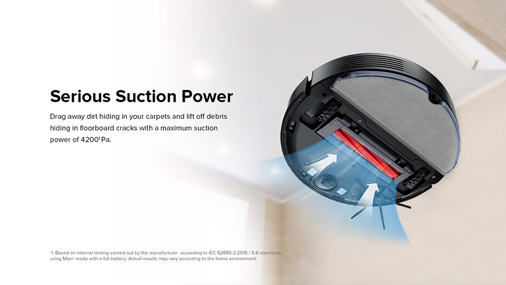 Roborock Q7 Max Robot Vacuum Cleaner 2 In 1 Vacuuming and Mopping 4200Pa Powerful Suction LDS Navigation 3D Mapping with 470ml Dustbin 350ml Water Tank 5200mAh Battery APP Control - Black