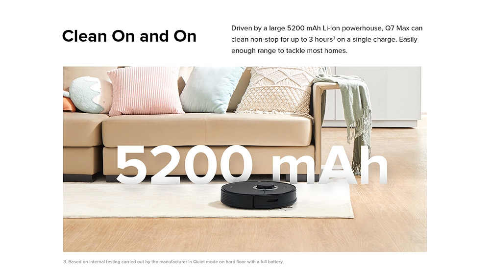 Roborock Q7 Max Robot Vacuum Cleaner 2 In 1 Vacuuming and Mopping 4200Pa Powerful Suction LDS Navigation 3D Mapping with 470ml Dustbin 350ml Water Tank 5200mAh Battery APP Control - Black