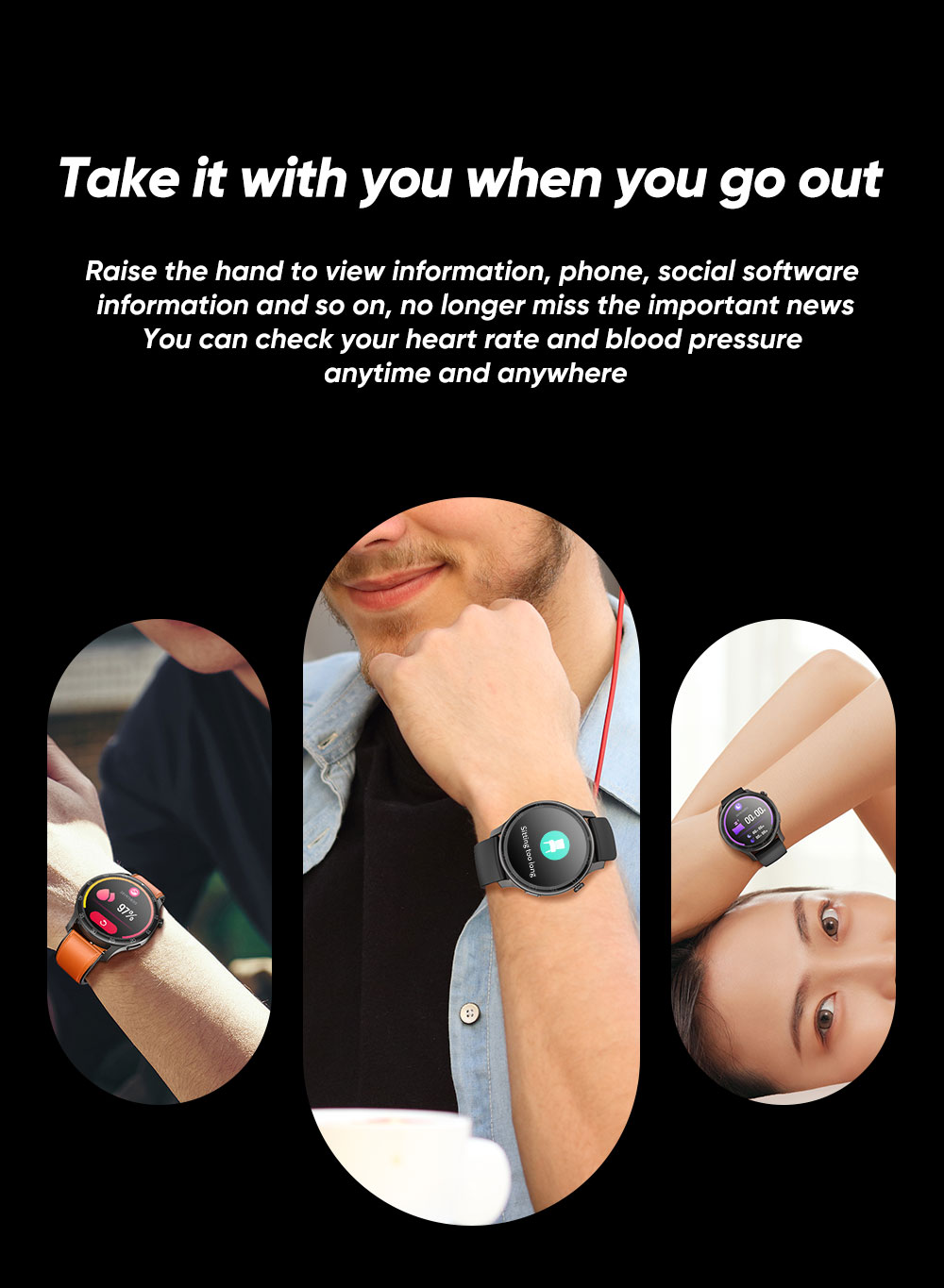 SENBONO Max2 Smartwatch for Men Touch Screen 24 Sports Modes Waterproof Fitness Tracker for iOS Android Brwon Leather
