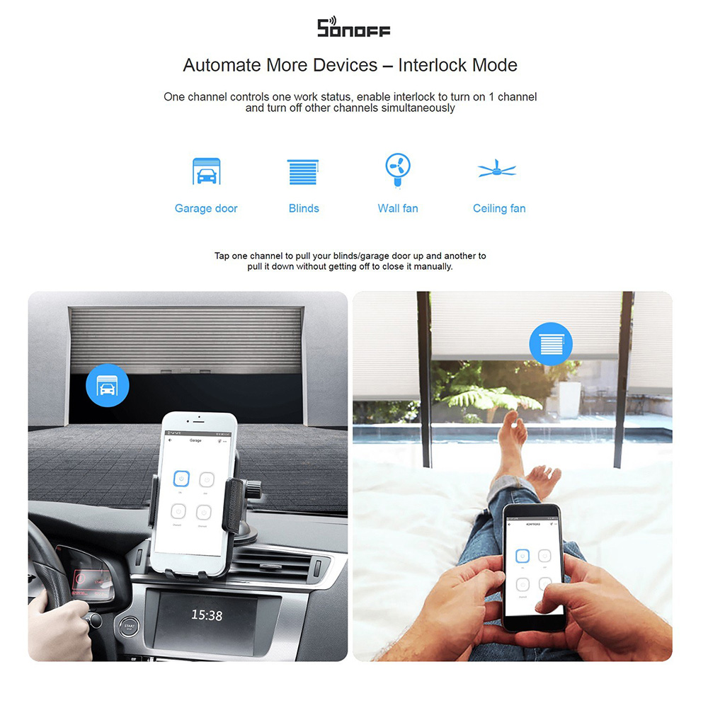 SONOFF 4CH PRO R3 4-gang Wi-Fi Smart Switch with RF Control