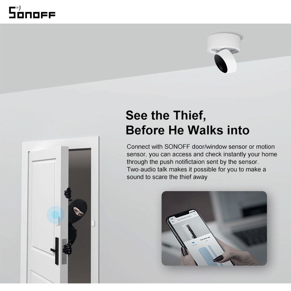 SONOFF GK-200MP2-B Wi-Fi Wireless IP Security Camera Dome Survaillance Camera