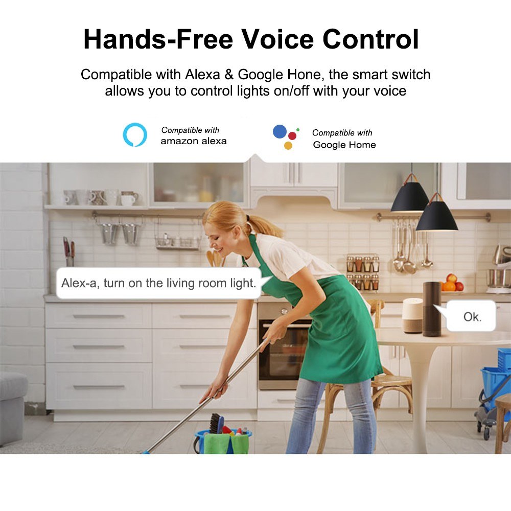 SONOFF T0EU1C-TX 1 Gang Smart WiFi Wall Light Switch APP/Google Home/Nest & Alexa