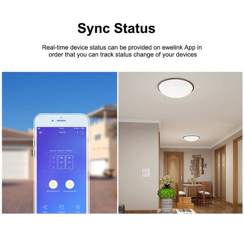 SONOFF T0EU1C-TX 1 Gang Smart WiFi Wall Light Switch APP/Google Home/Nest & Alexa